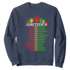 Juneteenth Sweatshirt Dream Like Leaders TS01 Navy Printyourwear