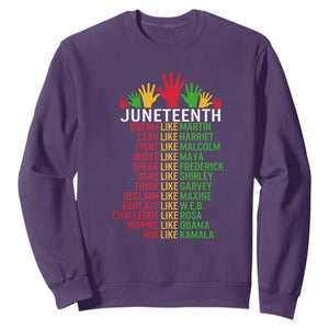 Juneteenth Sweatshirt Dream Like Leaders TS01 Purple Printyourwear