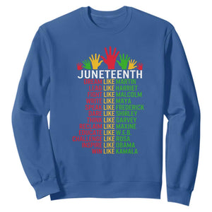 Juneteenth Sweatshirt Dream Like Leaders TS01 Royal Blue Printyourwear