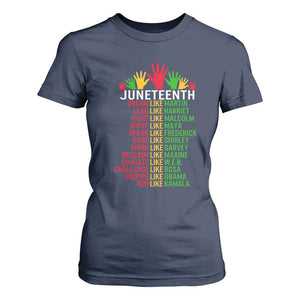 Juneteenth 1865 T Shirt For Women Dream Like Leaders TS01 Navy Print Your Wear