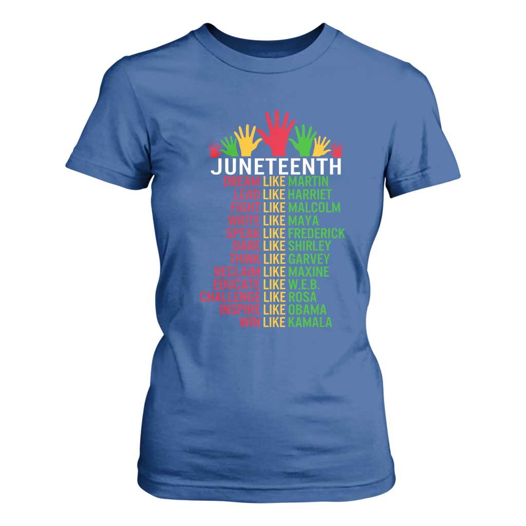 Juneteenth 1865 T Shirt For Women Dream Like Leaders TS01 Royal Blue Print Your Wear