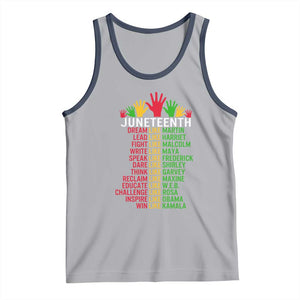 Juneteenth 1865 Tank Top Dream Like Leaders TS01 Athletic Heather Navy Print Your Wear