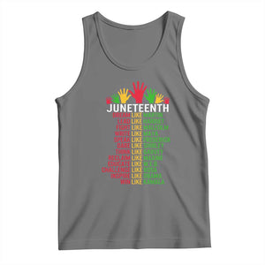 Juneteenth 1865 Tank Top Dream Like Leaders TS01 Black Heather Print Your Wear
