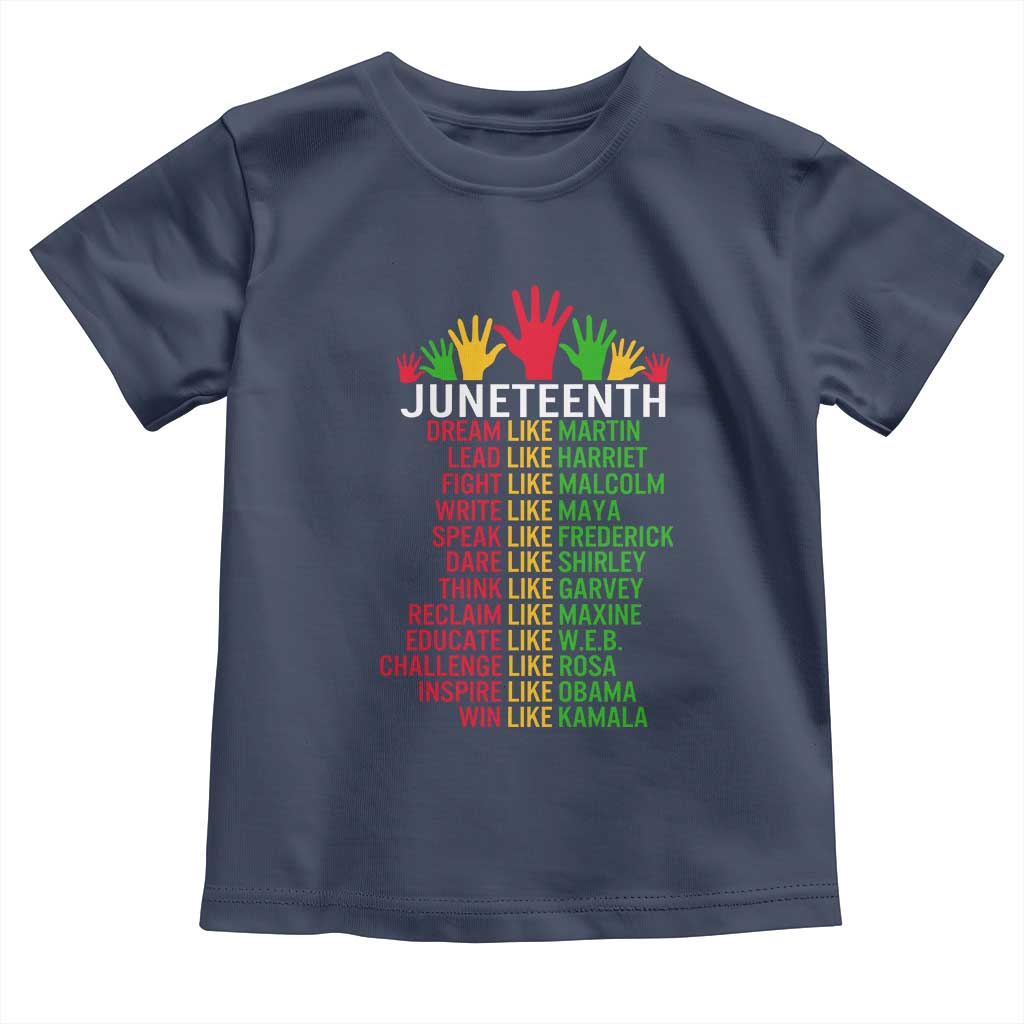 Juneteenth 1865 Toddler T Shirt Dream Like Leaders TS01 Navy Print Your Wear