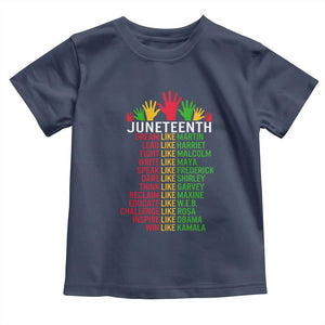 Juneteenth 1865 Toddler T Shirt Dream Like Leaders TS01 Navy Print Your Wear