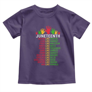 Juneteenth 1865 Toddler T Shirt Dream Like Leaders TS01 Purple Print Your Wear