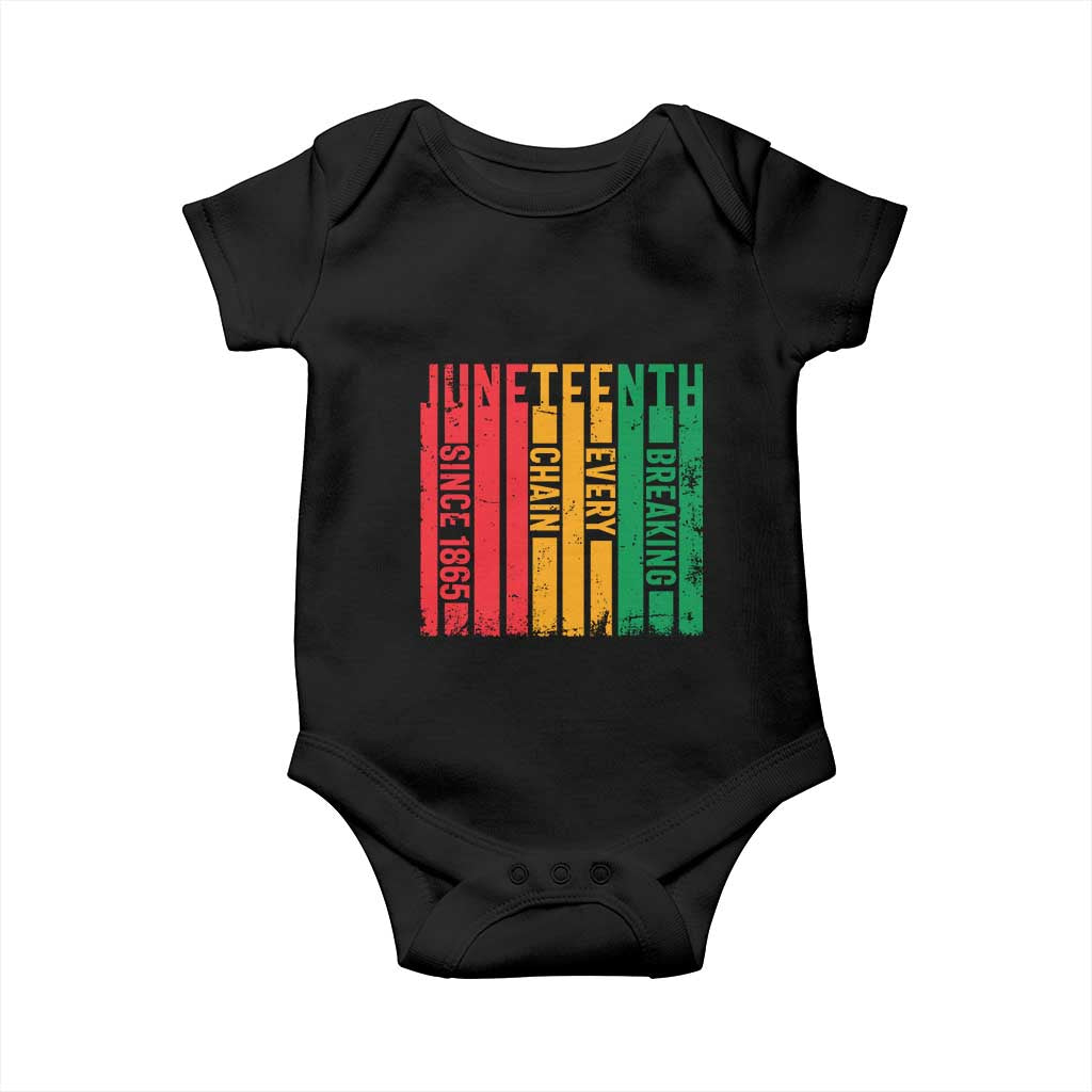 Juneteenth Since 1865 Baby Onesie Breaking Every Chain TS01 Black Print Your Wear