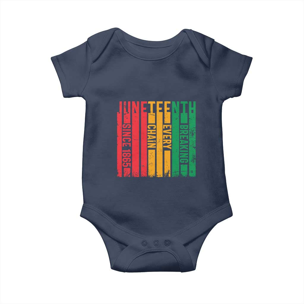 Juneteenth Since 1865 Baby Onesie Breaking Every Chain TS01 Navy Print Your Wear