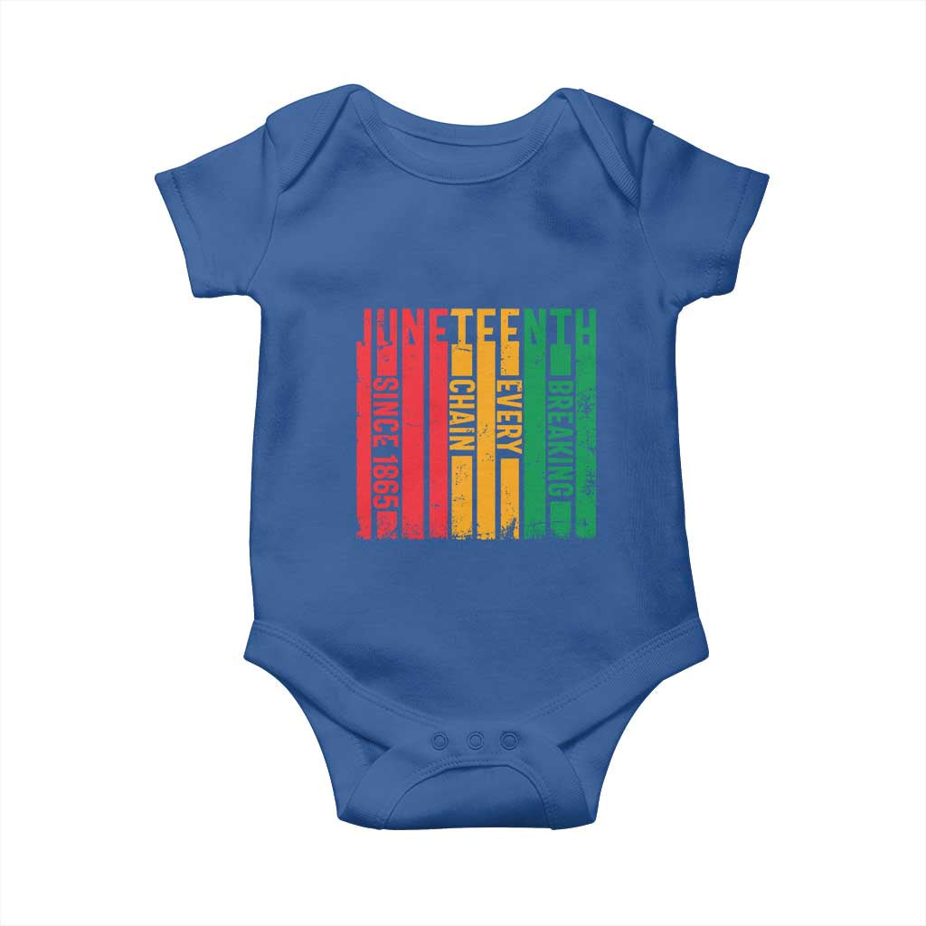 Juneteenth Since 1865 Baby Onesie Breaking Every Chain TS01 Royal Blue Print Your Wear
