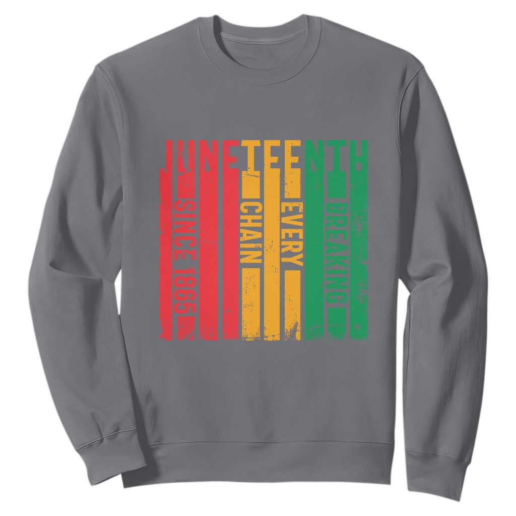 1865 Sweatshirt Juneteenth Breaking Every Chain TS01 Charcoal Printyourwear