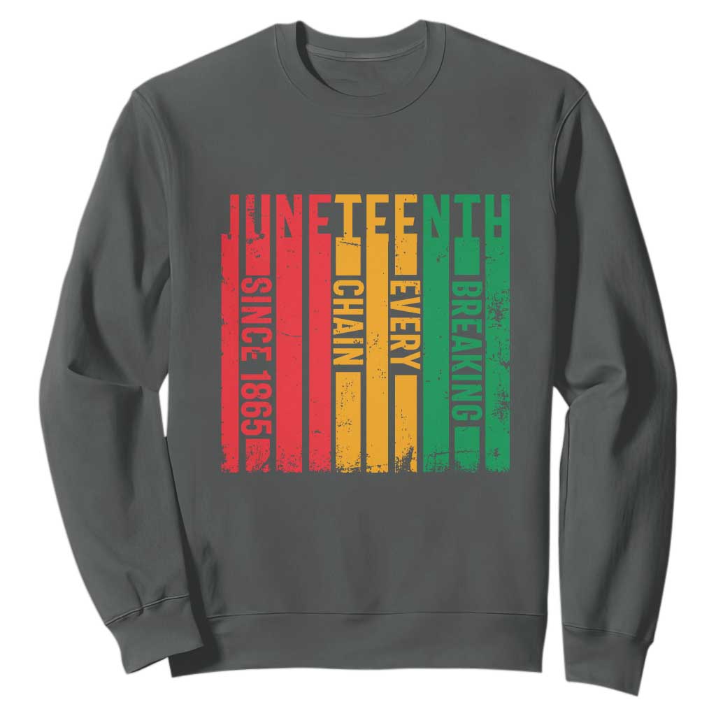 1865 Sweatshirt Juneteenth Breaking Every Chain TS01 Dark Heather Printyourwear