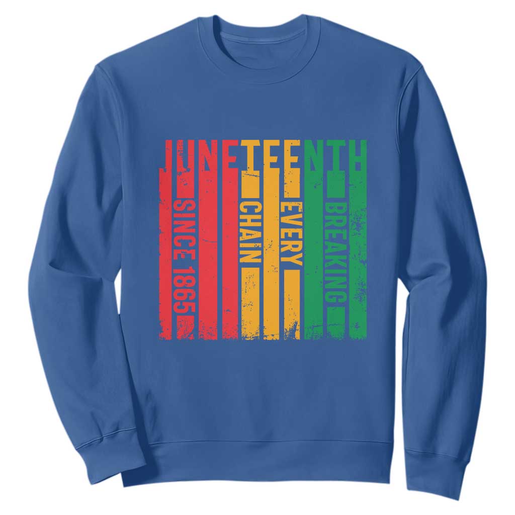 1865 Sweatshirt Juneteenth Breaking Every Chain TS01 Royal Blue Printyourwear