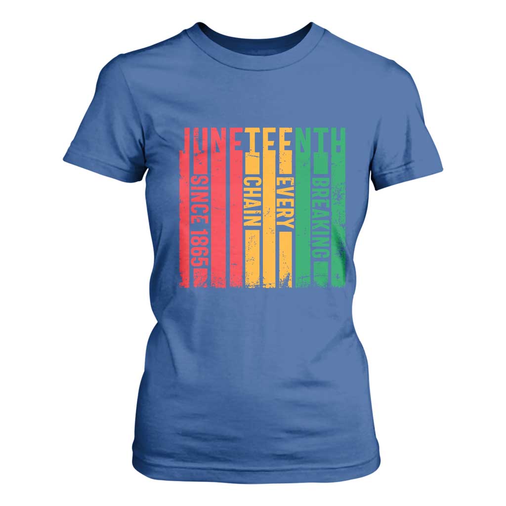 Juneteenth Since 1865 T Shirt For Women Breaking Every Chain TS01 Royal Blue Print Your Wear