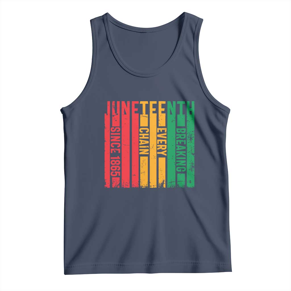 Juneteenth Since 1865 Tank Top Breaking Every Chain TS01 Navy Print Your Wear