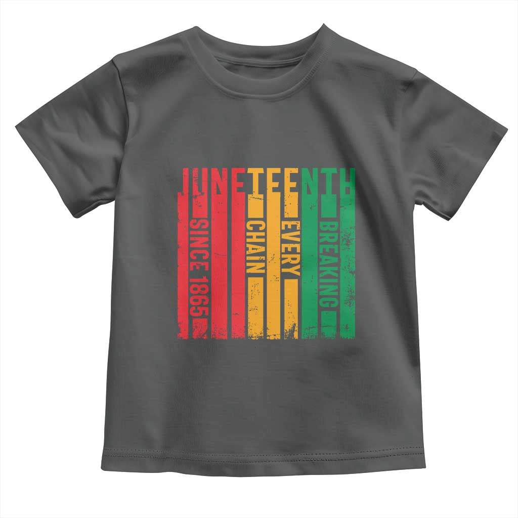 Juneteenth Since 1865 Toddler T Shirt Breaking Every Chain TS01 Dark Heather Print Your Wear