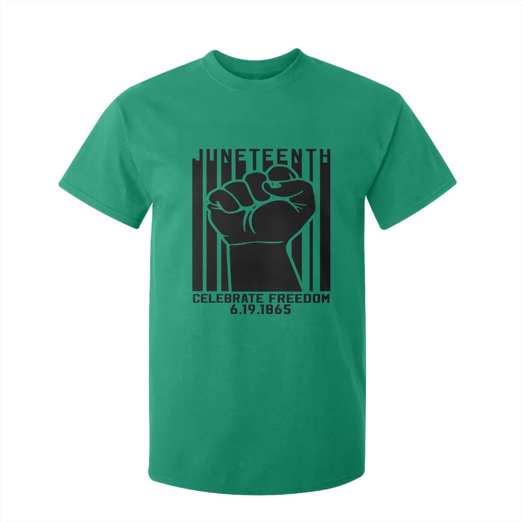Juneteenth 1865 Independence T Shirt For Kid Celebrate Freedom Raised Fist TS01 Irish Green Print Your Wear