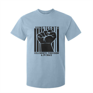 Juneteenth 1865 Independence T Shirt For Kid Celebrate Freedom Raised Fist TS01 Light Blue Print Your Wear