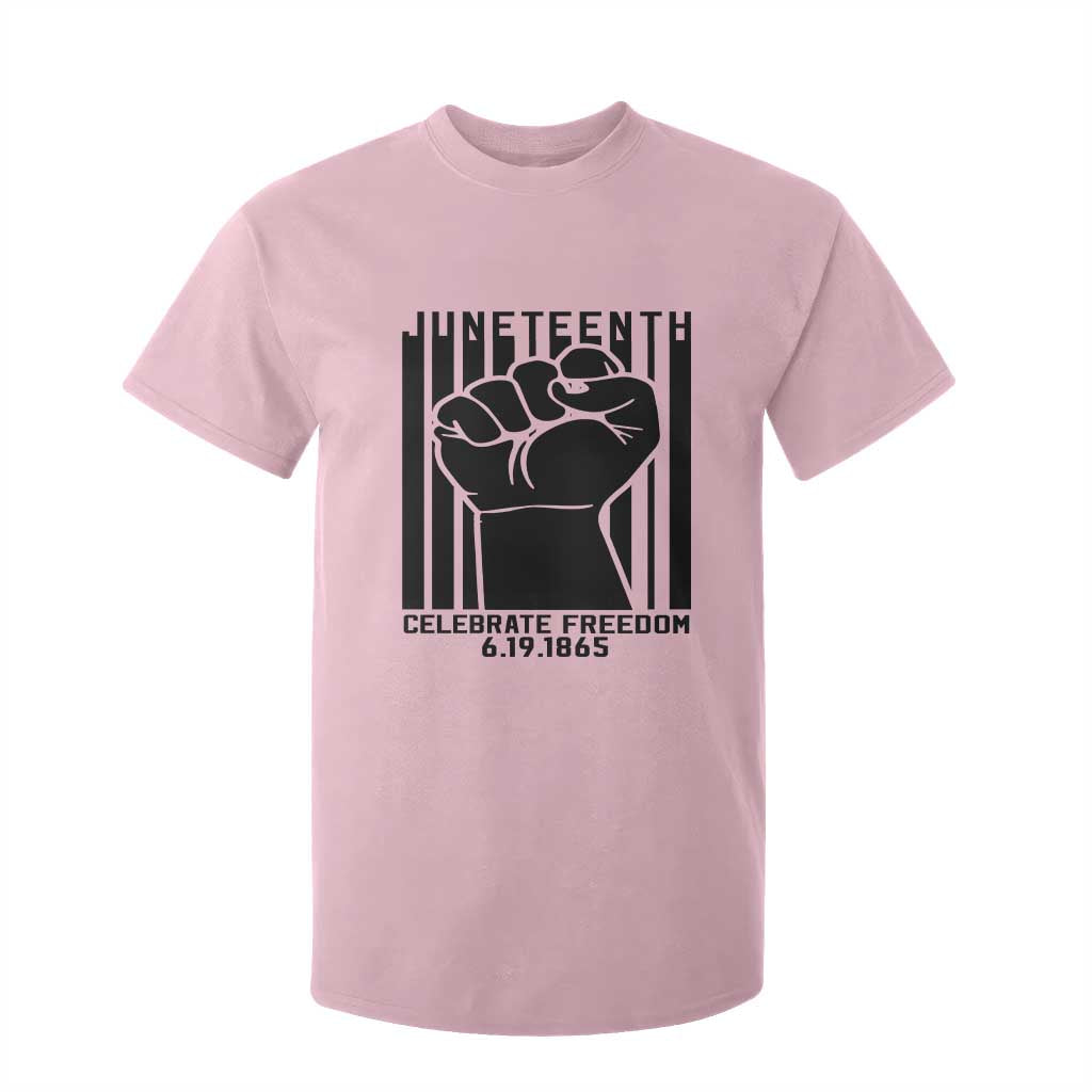 Juneteenth 1865 Independence T Shirt For Kid Celebrate Freedom Raised Fist TS01 Light Pink Print Your Wear