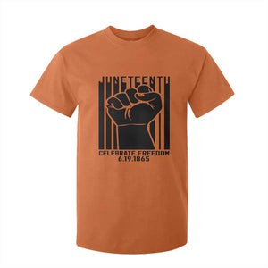 Juneteenth 1865 Independence T Shirt For Kid Celebrate Freedom Raised Fist TS01 Orange Print Your Wear
