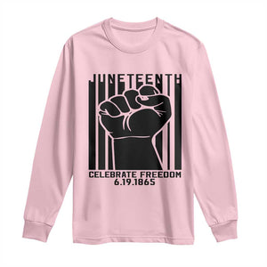 Juneteenth 1865 Independence Long Sleeve Shirt Celebrate Freedom Raised Fist TS01 Light Pink Print Your Wear