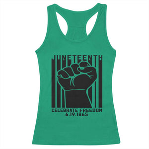 Juneteenth 1865 Independence Racerback Tank Top Celebrate Freedom Raised Fist TS01 Irish Green Print Your Wear