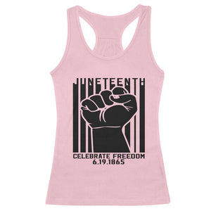 Juneteenth 1865 Independence Racerback Tank Top Celebrate Freedom Raised Fist TS01 Light Pink Print Your Wear