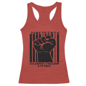 Juneteenth 1865 Independence Racerback Tank Top Celebrate Freedom Raised Fist TS01 Red Print Your Wear