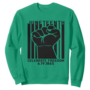 Happy Juneteenth Independence Sweatshirt TS01 Irish Green Printyourwear