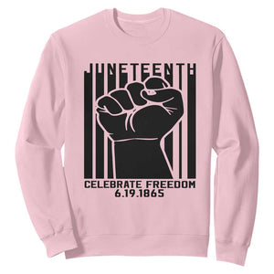 Happy Juneteenth Independence Sweatshirt TS01 Light Pink Printyourwear