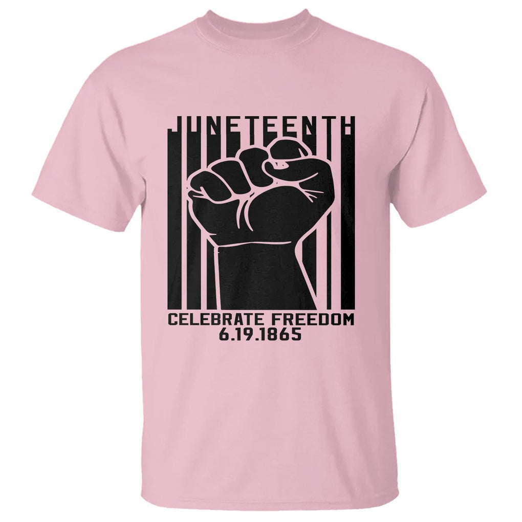 Happy Juneteenth Independence T Shirt TS01 Light Pink Printyourwear
