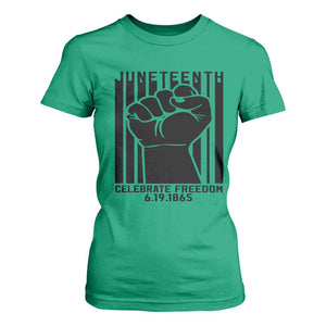 Juneteenth 1865 Independence T Shirt For Women Celebrate Freedom Raised Fist TS01 Irish Green Print Your Wear
