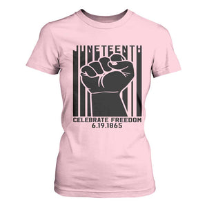Juneteenth 1865 Independence T Shirt For Women Celebrate Freedom Raised Fist TS01 Light Pink Print Your Wear