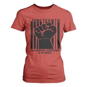 Juneteenth 1865 Independence T Shirt For Women Celebrate Freedom Raised Fist TS01 Red Print Your Wear