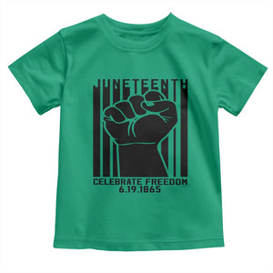 Juneteenth 1865 Independence Toddler T Shirt Celebrate Freedom Raised Fist TS01 Irish Green Print Your Wear