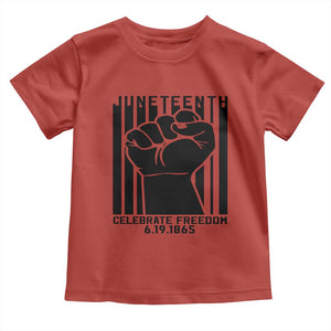 Juneteenth 1865 Independence Toddler T Shirt Celebrate Freedom Raised Fist TS01 Red Print Your Wear
