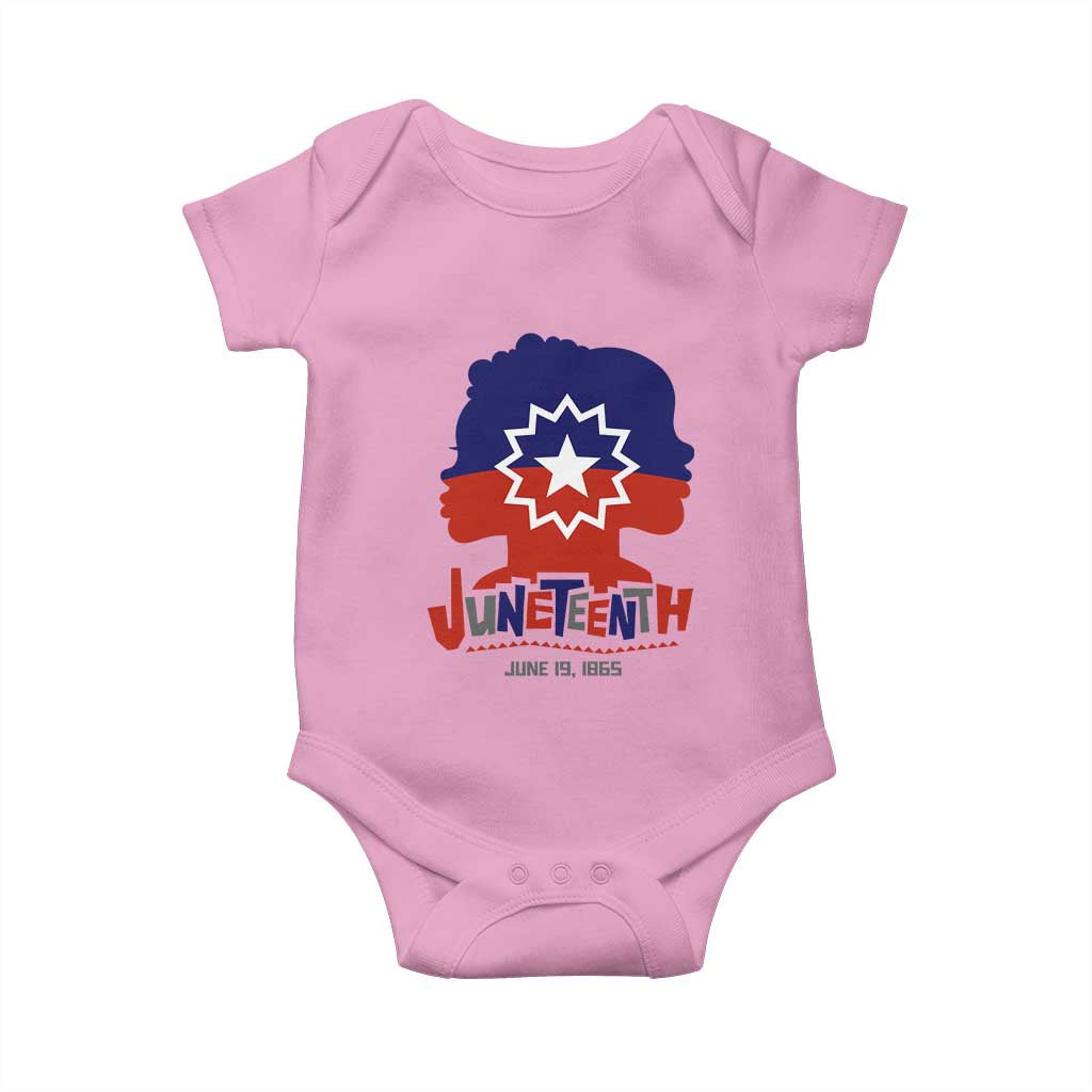 Juneteenth Flag Baby Onesie Celebrating Black Freedom Day 1865 TS01 Light Pink Print Your Wear
