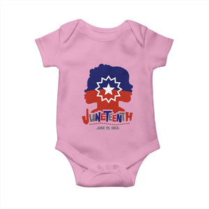 Juneteenth Flag Baby Onesie Celebrating Black Freedom Day 1865 TS01 Light Pink Print Your Wear