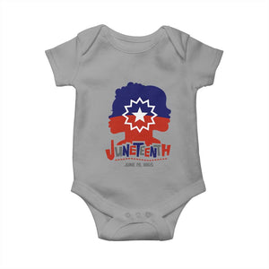 Juneteenth Flag Baby Onesie Celebrating Black Freedom Day 1865 TS01 Sport Gray Print Your Wear