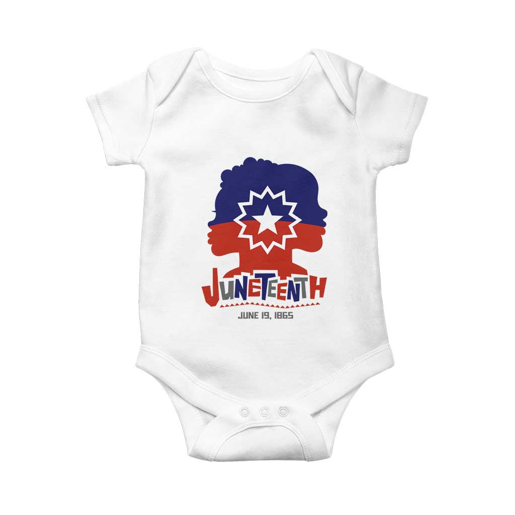 Juneteenth Flag Baby Onesie Celebrating Black Freedom Day 1865 TS01 White Print Your Wear