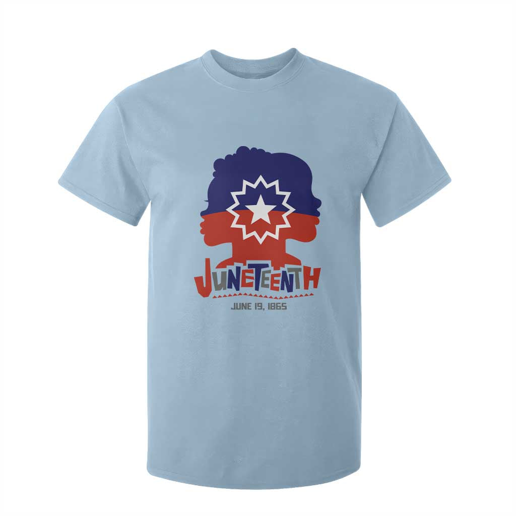 Juneteenth Flag T Shirt For Kid Celebrating Black Freedom Day 1865 TS01 Light Blue Print Your Wear