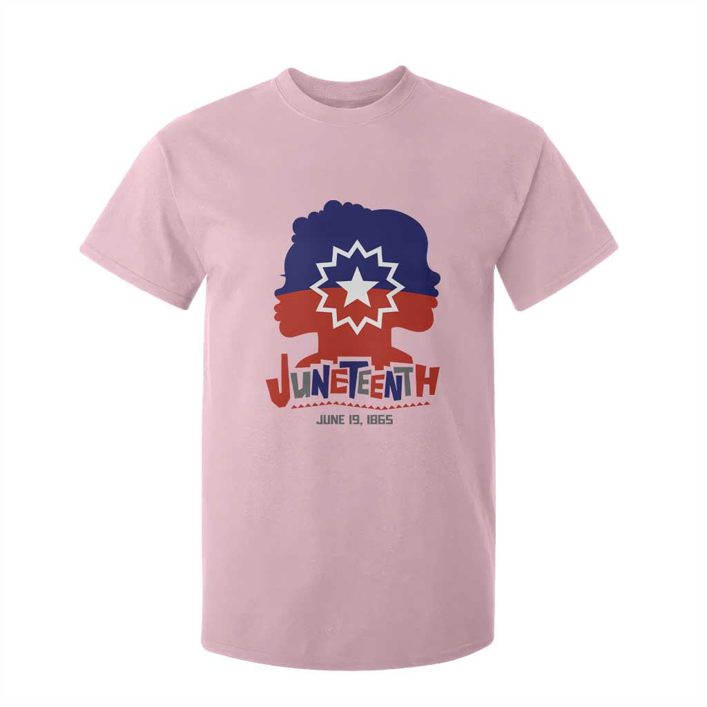 Juneteenth Flag T Shirt For Kid Celebrating Black Freedom Day 1865 TS01 Light Pink Print Your Wear