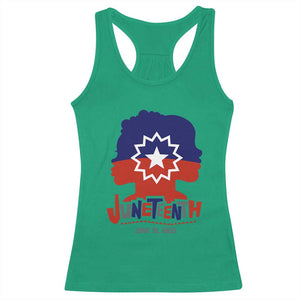 Juneteenth Flag Racerback Tank Top Celebrating Black Freedom Day 1865 TS01 Irish Green Print Your Wear