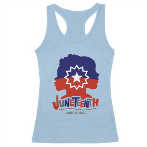 Juneteenth Flag Racerback Tank Top Celebrating Black Freedom Day 1865 TS01 Light Blue Print Your Wear