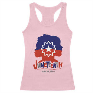 Juneteenth Flag Racerback Tank Top Celebrating Black Freedom Day 1865 TS01 Light Pink Print Your Wear