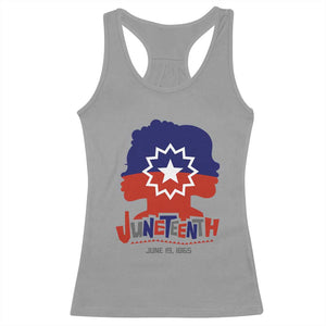 Juneteenth Flag Racerback Tank Top Celebrating Black Freedom Day 1865 TS01 Sport Gray Print Your Wear