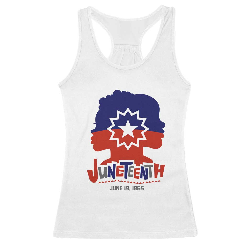 Juneteenth Flag Racerback Tank Top Celebrating Black Freedom Day 1865 TS01 White Print Your Wear
