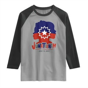 Juneteenth Flag Raglan Shirt Celebrating Black Freedom Day 1865 TS01 Sport Gray Black Print Your Wear
