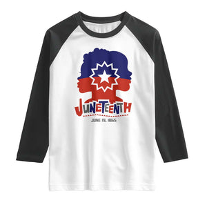 Juneteenth Flag Raglan Shirt Celebrating Black Freedom Day 1865 TS01 White Black Print Your Wear