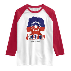 Juneteenth Flag Raglan Shirt Celebrating Black Freedom Day 1865 TS01 White Red Print Your Wear