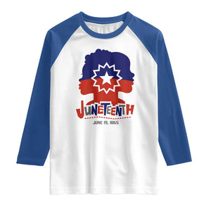 Juneteenth Flag Raglan Shirt Celebrating Black Freedom Day 1865 TS01 White Royal Print Your Wear